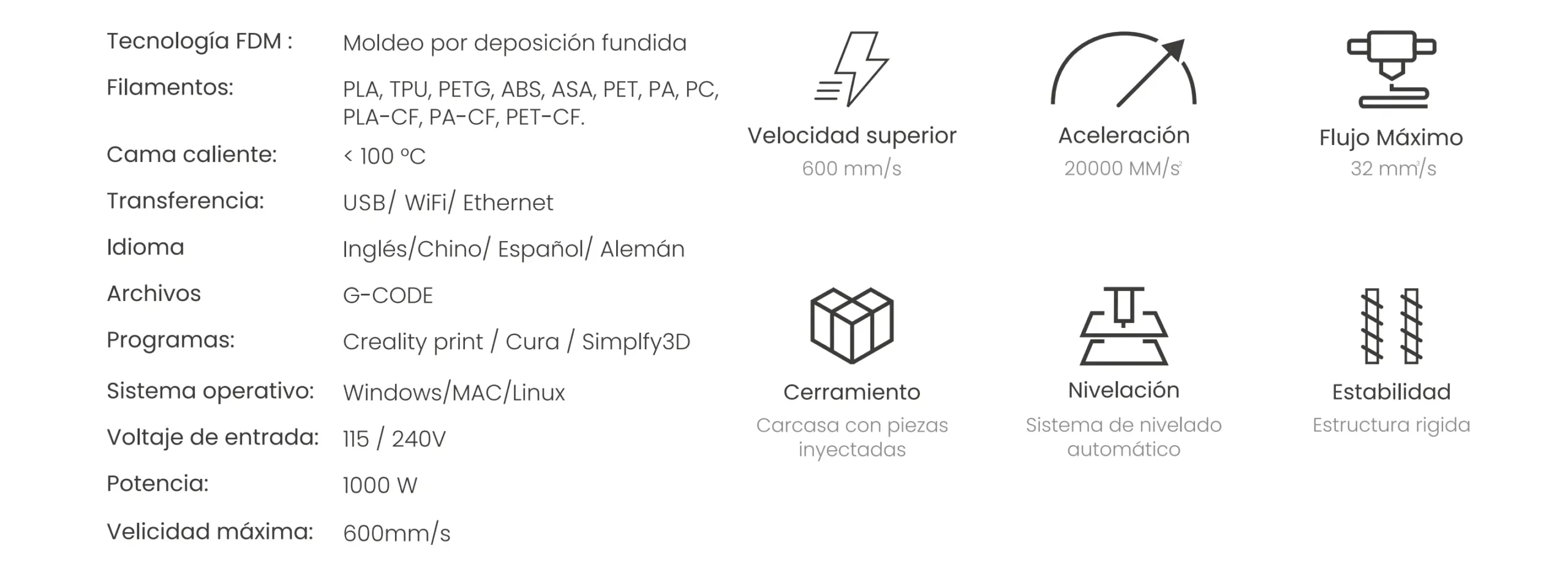 Especificaciones tecnicas Creality K1 Max DIvatek